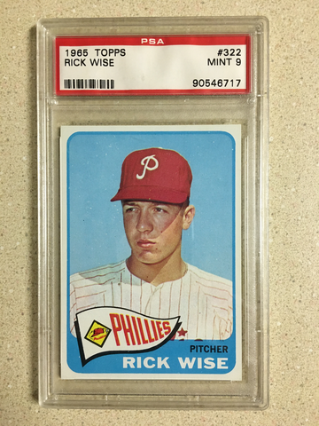 1965 Topps #322 Rick Wise PSA 9 MINT PHILLIES 