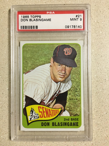 1965 Topps #21 Don Blasingame PSA 9 MINT SENATORS 