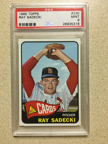 1965 Topps #230 Ray Sadecki PSA 9 MINT CARDINALS 
