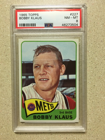 1965 Topps #227 Bobby Klaus PSA 8 NM-MT METS