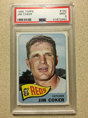 1965 Topps #192 Jim Coker PSA 9 MINT REDS