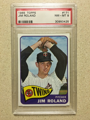 1965 Topps #171 Jim Roland PSA 8 NM-MT TWINS 