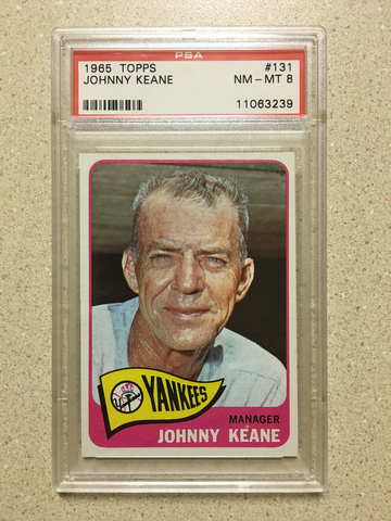 1965 Topps #131 Johnny Keane PSA 8 NM-MT YANKEES 