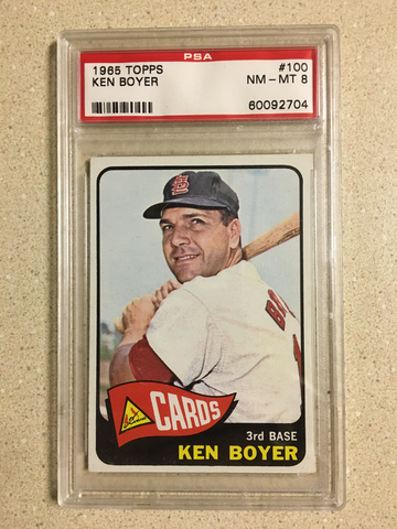 1965 Topps #100 Ken Boyer PSA 8 NM-MT CARDINALS 