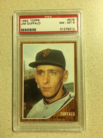 1962 Topps #578 Jim Duffalo PSA 8 NM-MT GIANTS