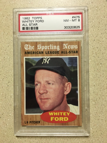 1962 Topps #475 Whitey Ford PSA 8 NM-MT YANKEES ALL STAR HOF