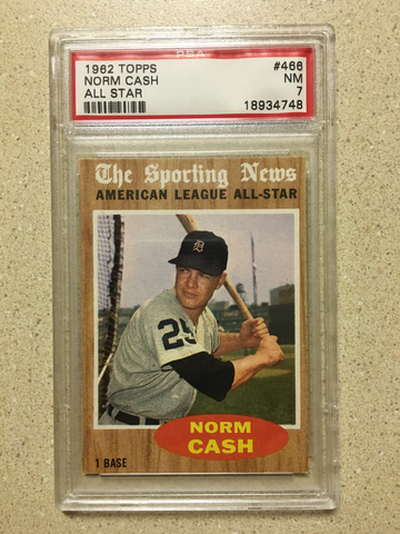 1962 Topps #466 Norm Cash PSA 7 NM TIGERS ALL STAR