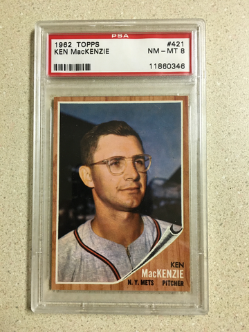 1962 Topps #421 Ken MacKenzie PSA 8 NM-MT METS