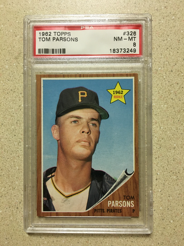 1962 Topps #326 Tom Parsons PSA 8 NM-MT PIRATES ROOKIE 