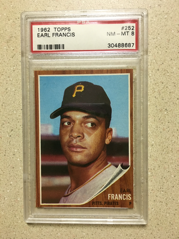 1962 Topps #252 Earl Francis PSA 8 NM-MT PIRATES 