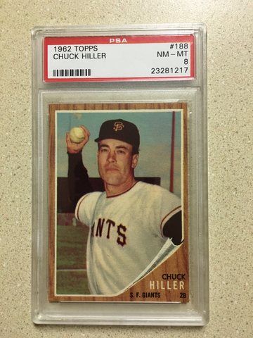 1962 Tipps #188 Chuck Hiller PSA 8 NM-MT GREEN TINT GIANTS