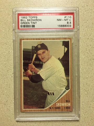 1962 Topps #110 Bill Skowron PSA 8 . 5 NM-MT+ GREEN TINT YANKEES 9