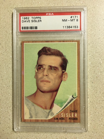 1962 Topps #171 Dave Sisler PSA 8 NM-MT GREEN TINT REDS