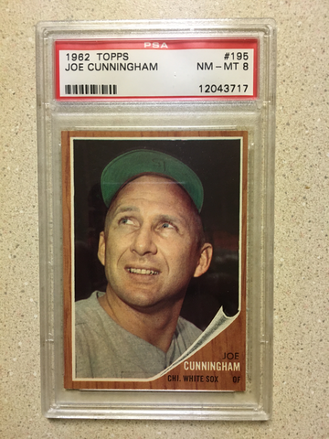 1962 Topps #195 Joe Cunningham PSA 8 NM-MT WHITE SOX 