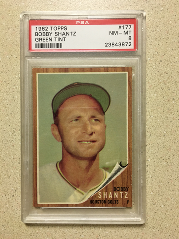 1962 Topps #177 Bobby Shantz PSA 8 NM-MT GREEN TINT COLTS 
