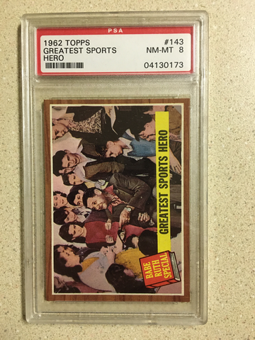 1962 Topps #143 Greatest Sports Hero PSA 8 NM-MT BABE RUTH YANKEES HOF