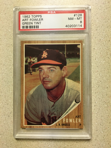 1962 Topps #128 Art Fowler PSA 8 NM-MT GREEN TINT ANGELS