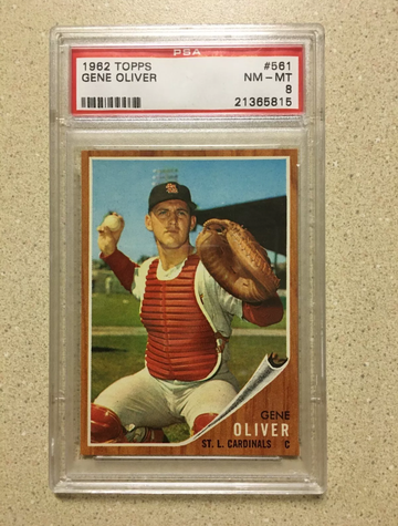1962 Topps #561 Gene Oliver PSA 8 NM-MT SP CARDINALS