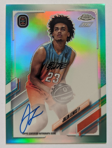 2022 Topps Chrome Overtime Elite Jalen Lewis Auto Aqua Refractor /99 RC Rookie OTE
