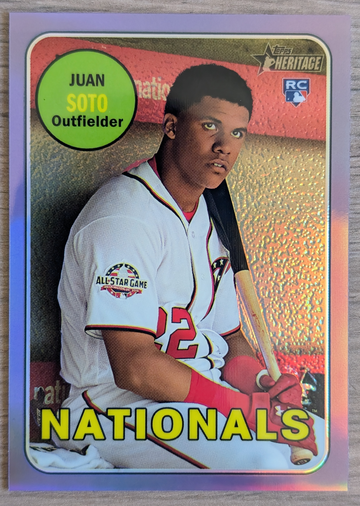 2018 Topps Heritage Chrome Juan Soto Purple Refractor RC Rookie #THC-502