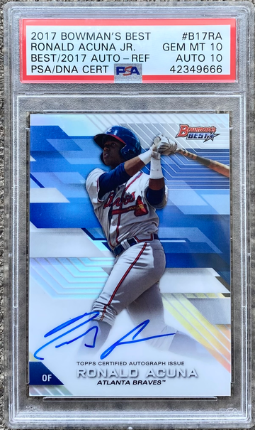 2017 Bowman’s Best Ronald Acuna Refractor AUTO RC PSA 10/10 AUTO ROOKIE 🔥