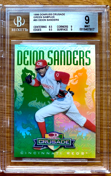 1998 Donruss Crusades Green Deion Sanders Executive Proof XX/250 BGS 9