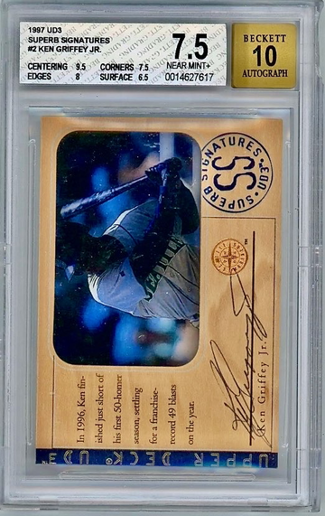 1997 UD3 SUPERB SIGNATURES KEN GRIFFEY JR. Signed Auto SSP BGS 7.5/10