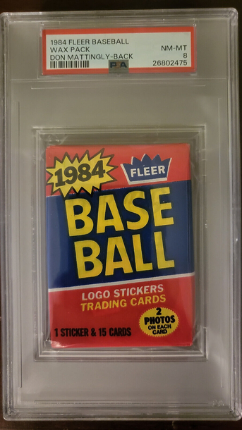 1984 Fleer Wax Pack PSA 8 Don Mattingly on Back