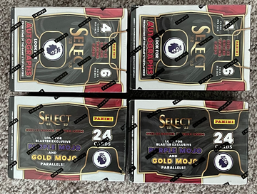 Panini Select 2022-23 English Premier League Sealed Retail Blaster Box 6 Packs - 4 box lot