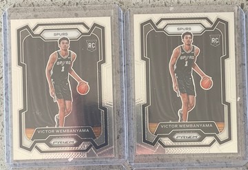 2023-24 PANINI PRIZM #136 VICTOR WEMBANYAMA PRIZM ROOKIE BASE SPURS RC X2