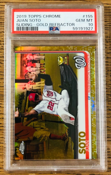 2019 Topps Chrome Juan Soto Short Print Gold Refractor /50 PSA 10