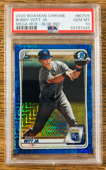 2020 Bowman Bobby Witt Jr. Blue Mojo Refractor /150 PSA 10