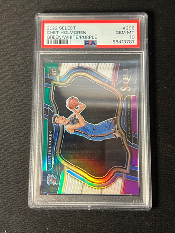 2022 Select #296 Green White Purple Chet Holmgren PSA 10 
