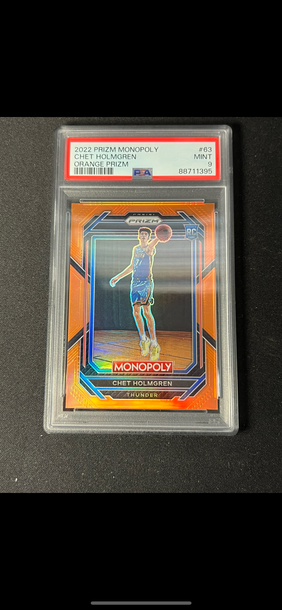 2022 Monopoly #63 Orange /124 Chet Holmgren PSA 9