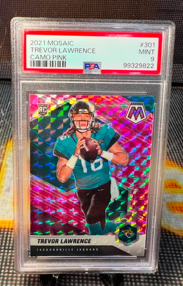2021 Mosaic #301 Camo Pink Trevor Lawrence PSA 9