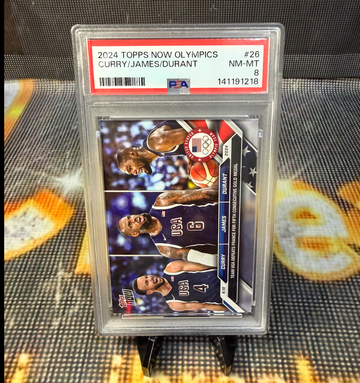 2024 Topps Now Olympics #26 Curry/James/Durant PSA 8