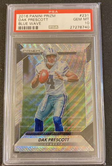 2016 PSA 10 Panini Prizm Dak Prescott Blue Wave Prizm Rookie #/149 PSA 10 #231