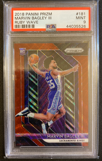 2018 PSA 9 Marvin Bagley Panini Prizm Ruby Wave #181
