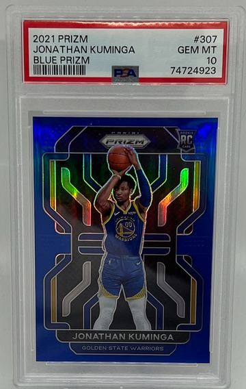 2021 Prizm Jonathan Kuminga Blue Prizm RC /199 PSA 10