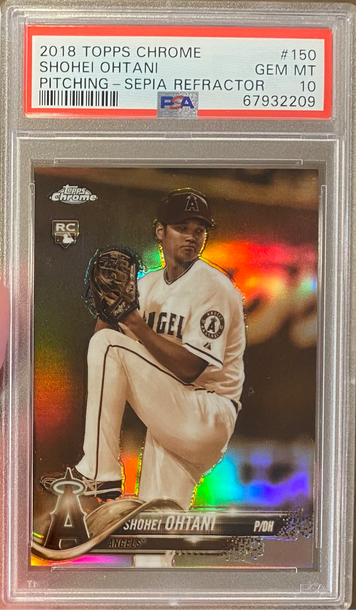 2018 Topps Shohei Ohtani Sepia Refractor Rookie RC PSA 10
