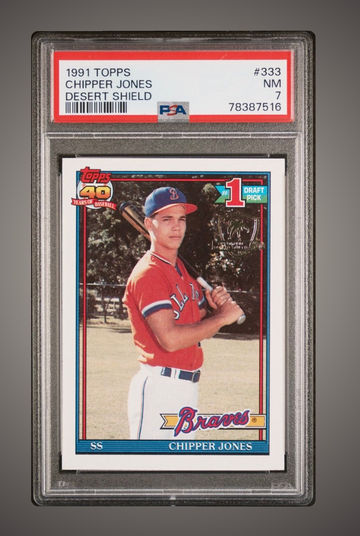 1991 Topps Desert Shield Chipper Jones Rookie RC (PSA 7)