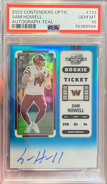 2022 Contenders Optic Sam Howell TEAL Rookie RC PSA 10