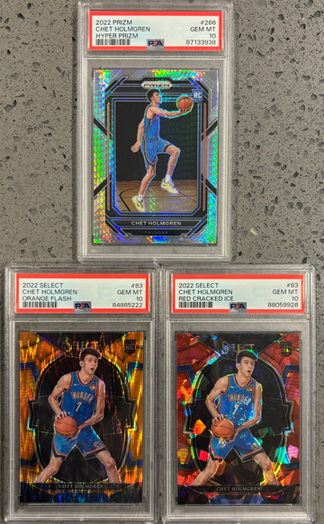 x3 RC (all = PSA 10) 2022 Chet Holmgren Rookie