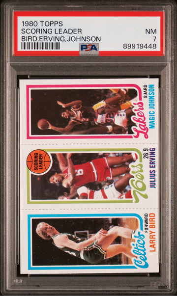 1980 Topps Magic Johnson Larry Bird Rookie RC PSA 7