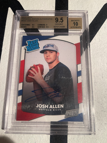 2018 panini next day autographs Josh Allen rc autograph personal edition BGS 9.5 10 auto