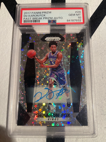 2017 prizm fast break DeAaron Fox rc auto PSA 10