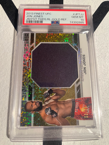 2013 Finest UFC Jon Jones Gold jumbo relic /88 PSA 10