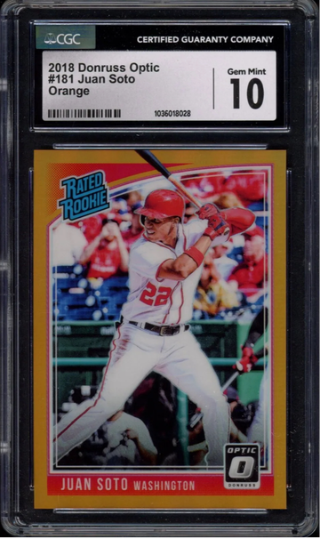 2018 Panini Donruss Optic Juan Soto Rated Rookie Orange #/199 