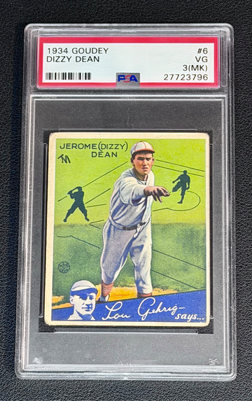 1934 Goudey Dizzy Dean PSA 3 RARE!