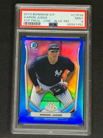 2014 Bowman Chrome Draft Picks Blue Refractor Aaron Judge PSA 9 Population 55